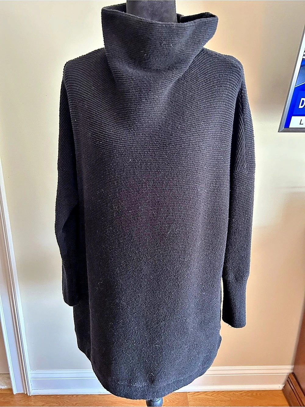 Free People Black Cowl Neck Sweater